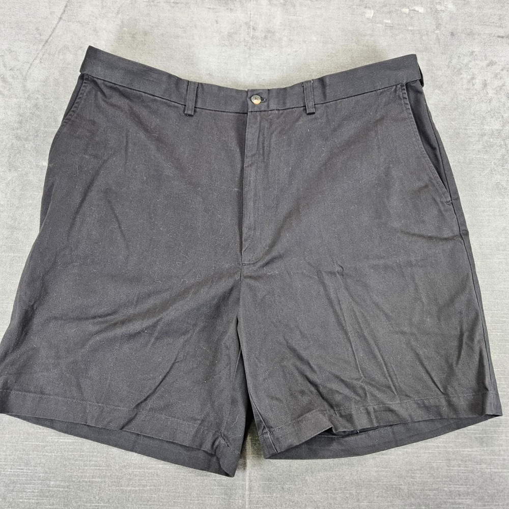 Haggar Mens Classic Khaki Shorts 40W Black Classic‎ Fit New